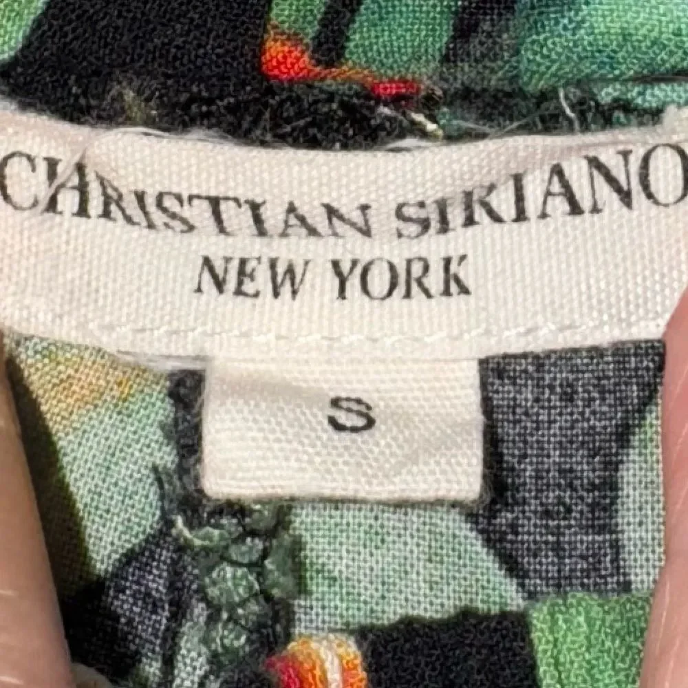 Christian Siriano Vibrant Tropical Print Palazzo Wide-Leg Pants Size Small - Picture 5 of 10